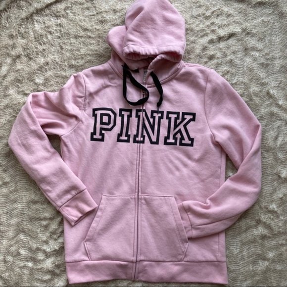 PINK Victoria's Secret Tops - VS PINK Zip Hoodie Pink Small EUC